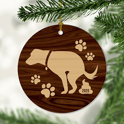 Dog Poo Poo 2020 Pandemic - Quarantine Covid 19 Circle Ornament