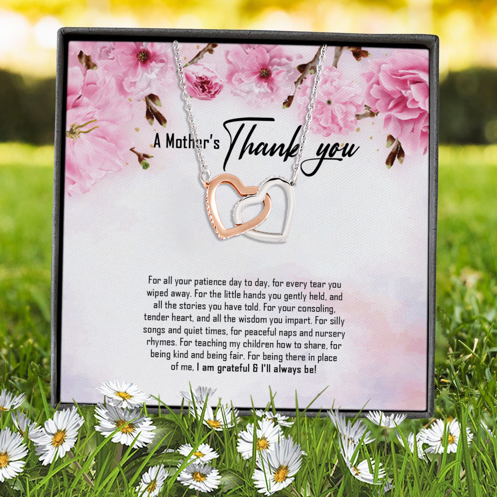 2VT. Babbysitter A Mother's Thank You Interlocking Hearts Necklace 7