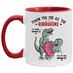 Personalized Thanks for All the, White/Red, 11 oz. Accent Mug