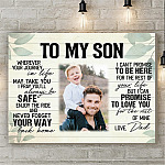 3VT. DAD To My Son Wherever Journey Custom Photo canvas mk1