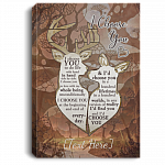 Couple Deer I Choose You To Do Life With Hand In Hand Side By Side Framed Canvas Print - Unframed Poster, White, 0.75'' Framed Canvas