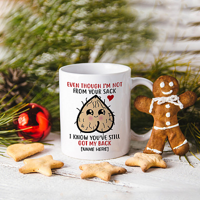 Alternative view of Personalized Even Though I'm Not From Your Sack Father's Day Coffee Mug - Beer Stein - Water Bottle - Step Dad Gifts