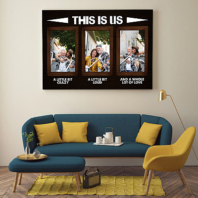 Alternative view of Personalized Photo This Is Us A Little Bit Crazy A Little Bit Loud Couple Biker Canvas Prints - Unframed Poster