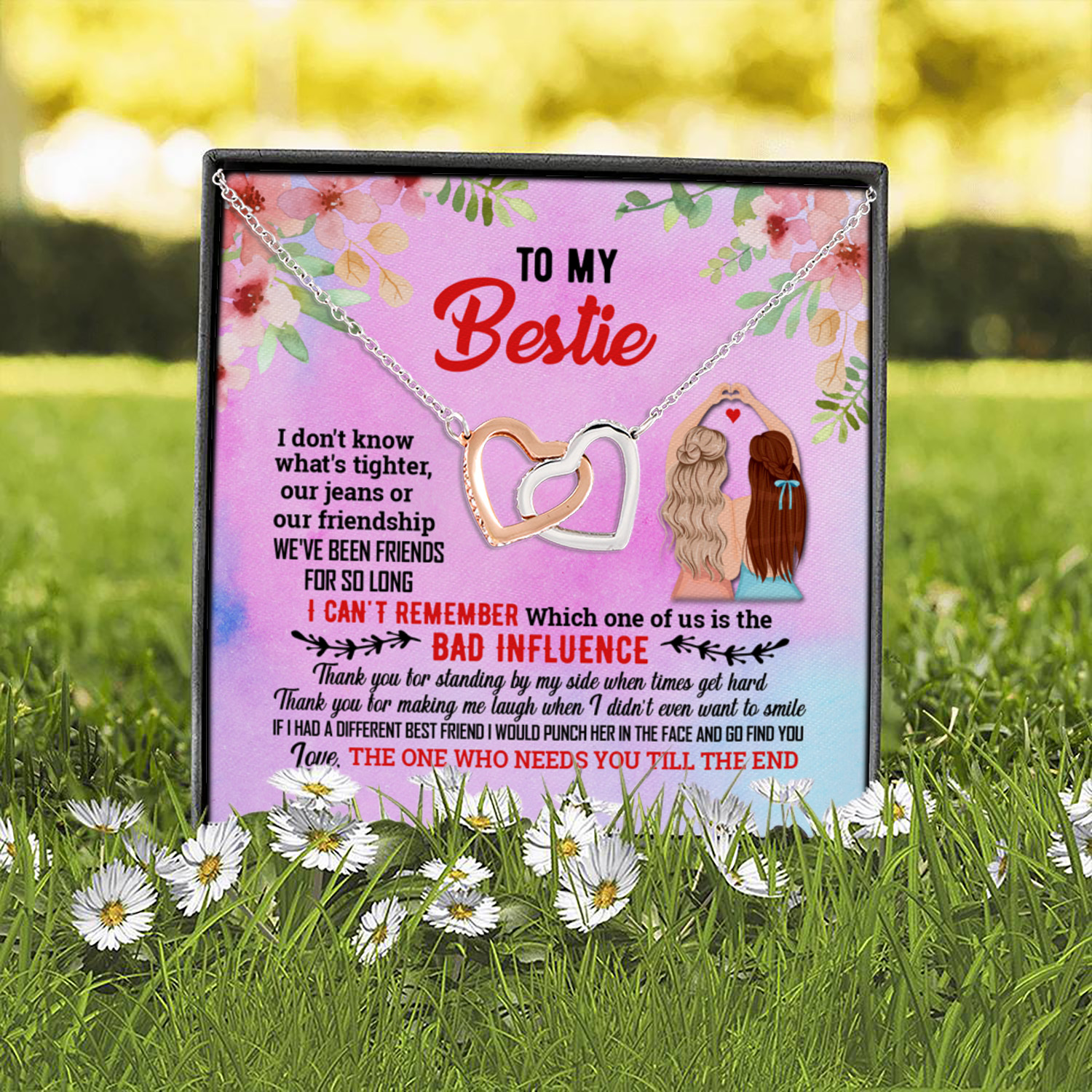 3O. To My Bestie Necklace (6) - (fixed chính tả) Interlocking Hearts Necklace 2