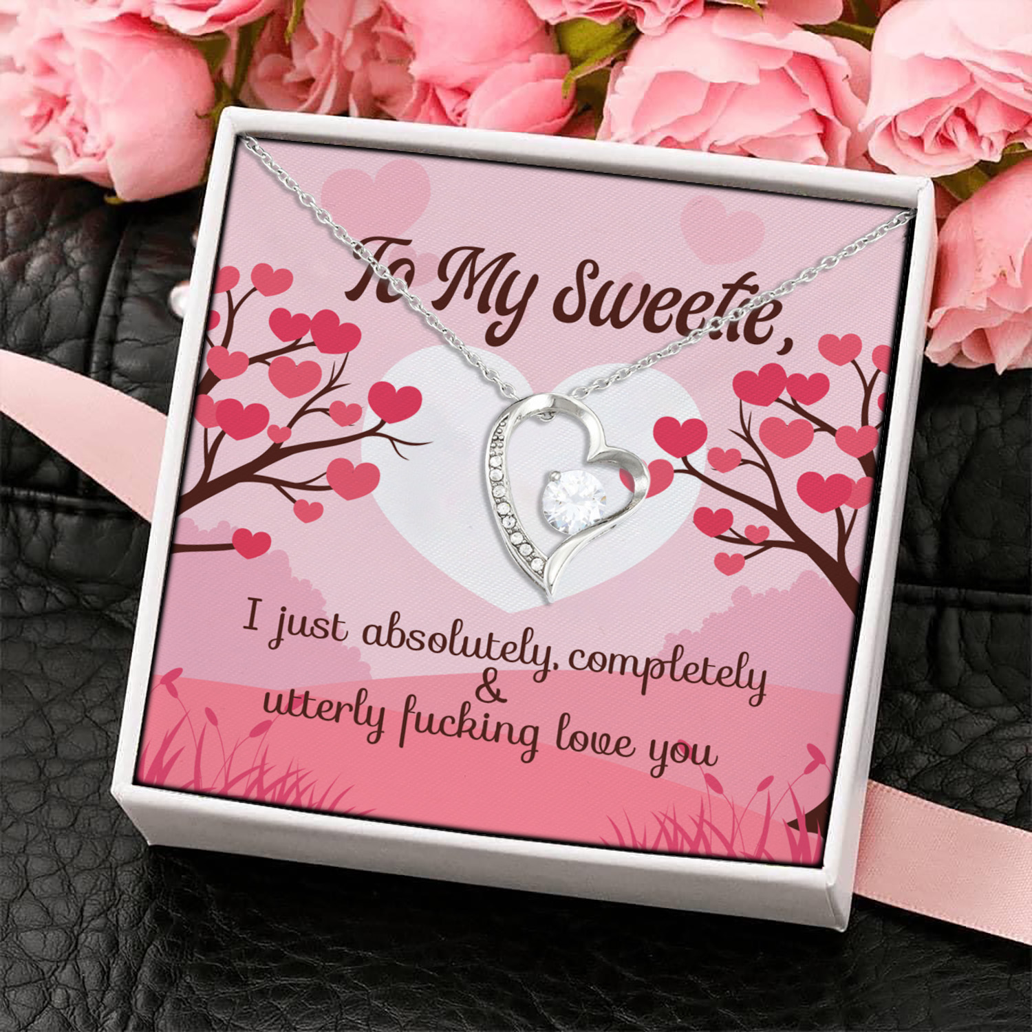 6MH. Utterly Love You (3) Forever Love Necklace (Silver) 4