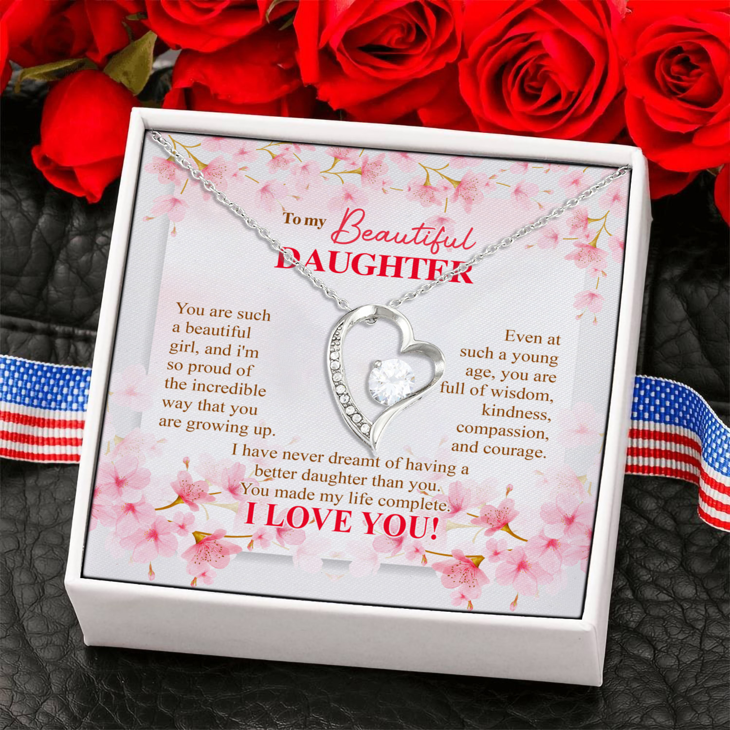 2P. Beautiful daughter (4) Forever Love Necklace (Silver) 6