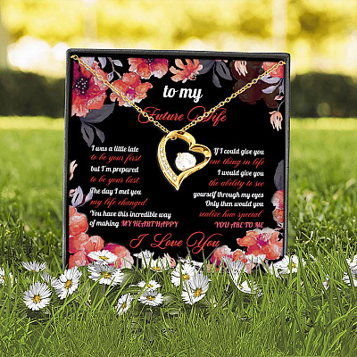 Husband to My Future Wife I Was a Little Late to Be Your First but Be Your Last Forever Love Pendant Necklace