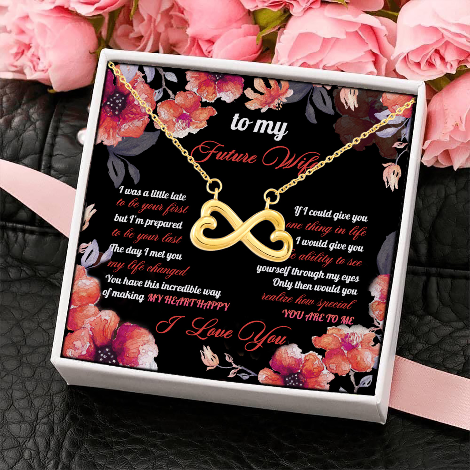 5O. Future Wife Necklace Infinity Heart Necklace (Gold) 4