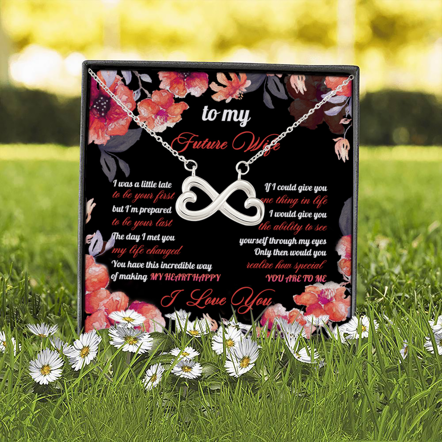 5O. Future Wife Necklace Infinity Heart Necklace (Silver) 2