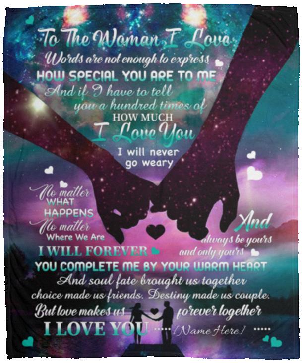 Personalized To The Woman I Love Blanket, White, Cozy Plush Fleece Blanket - 50x60