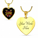 To My Wife It's Dangerous to Go Alone Take My Heart - Wife Necklace from Husband Heart Pendant Necklace - Heart Luxury Necklace (Gold Plated)