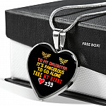 To My Daughter It's Dangerous to Go Alone Take My Heart - Daughter Necklace - Heart Pendant Necklace - Heart Luxury Necklace (Silver)