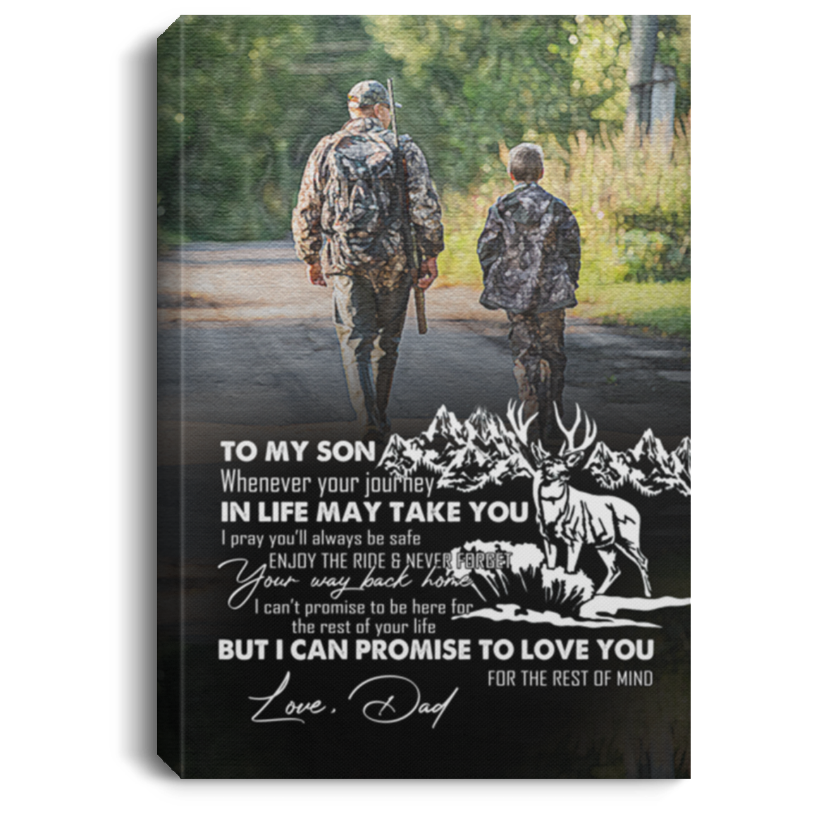Deer Hunting To My Son Whenever Your Journey In Life Gallery Wrapped Framed Canvas Prints - Unframed Poster, White, 0.75'' Framed Canvas Deer Hunting To My Son Whenever Your Journey In Life Gallery Wrapped Framed Canvas Prints - Unframed Poster, White, 0.75'' Framed Canvas