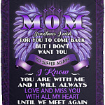 Mink Blanket For Loss of Mom, White, Cozy Plush Fleece Blanket - 50x60