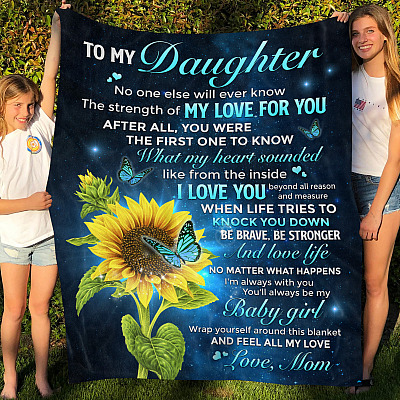 Alternative view of Mom To Daughter No One Else Will Ever Know The Strength Of My Love For You Fleece Blanket - Sherpa Blanket