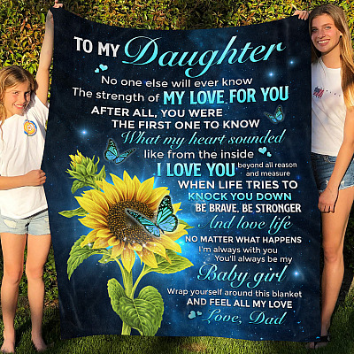 Alternative view of Dad To Daughter No One Else Will Ever Know The Strength Of My Love For You Fleece Blanket - Sherpa Blanket