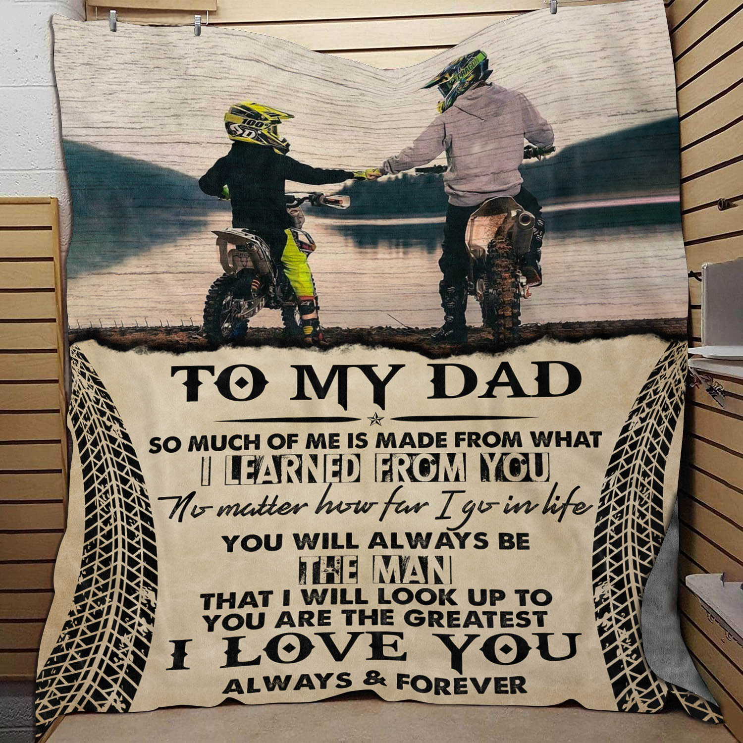 To My Dad Motorcross Blanket