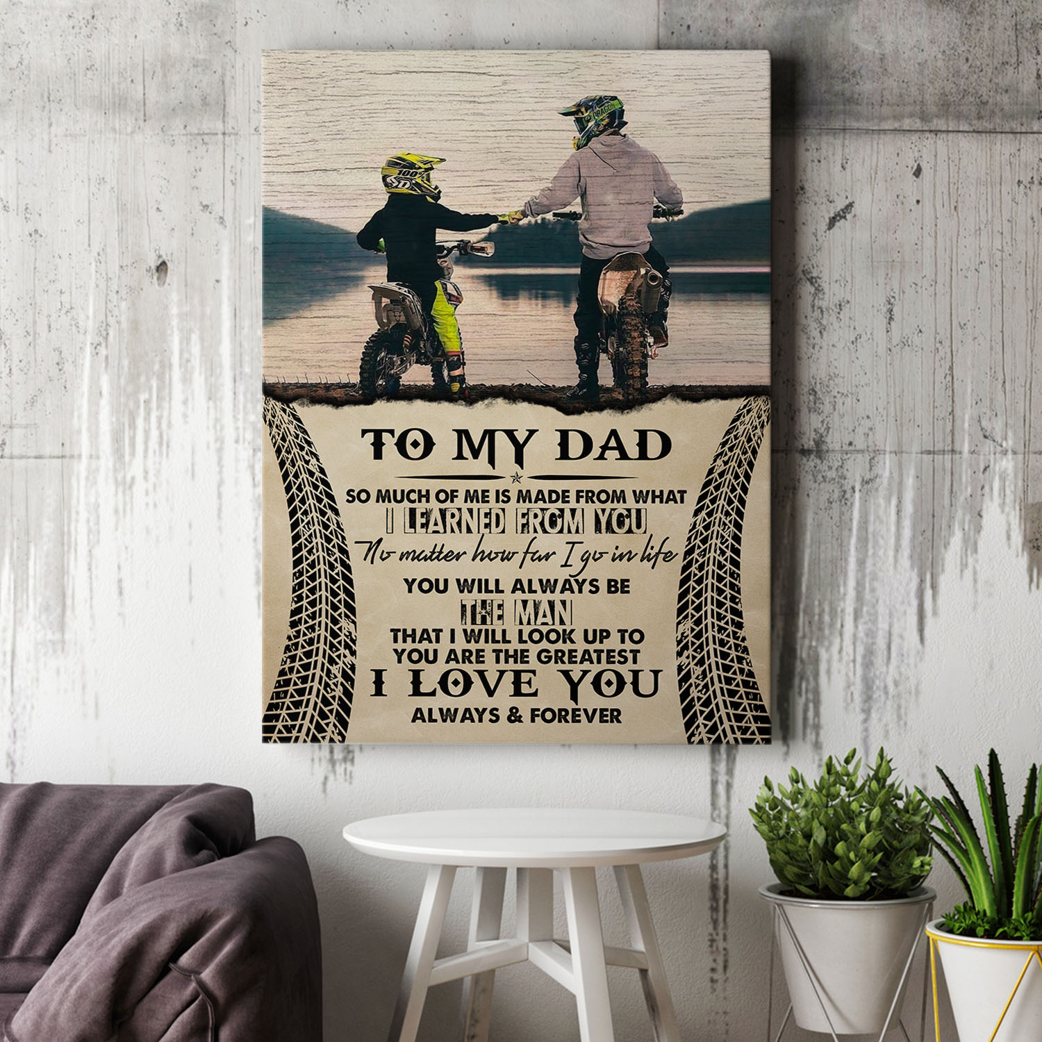 To My Dad Motorcross Wall Art