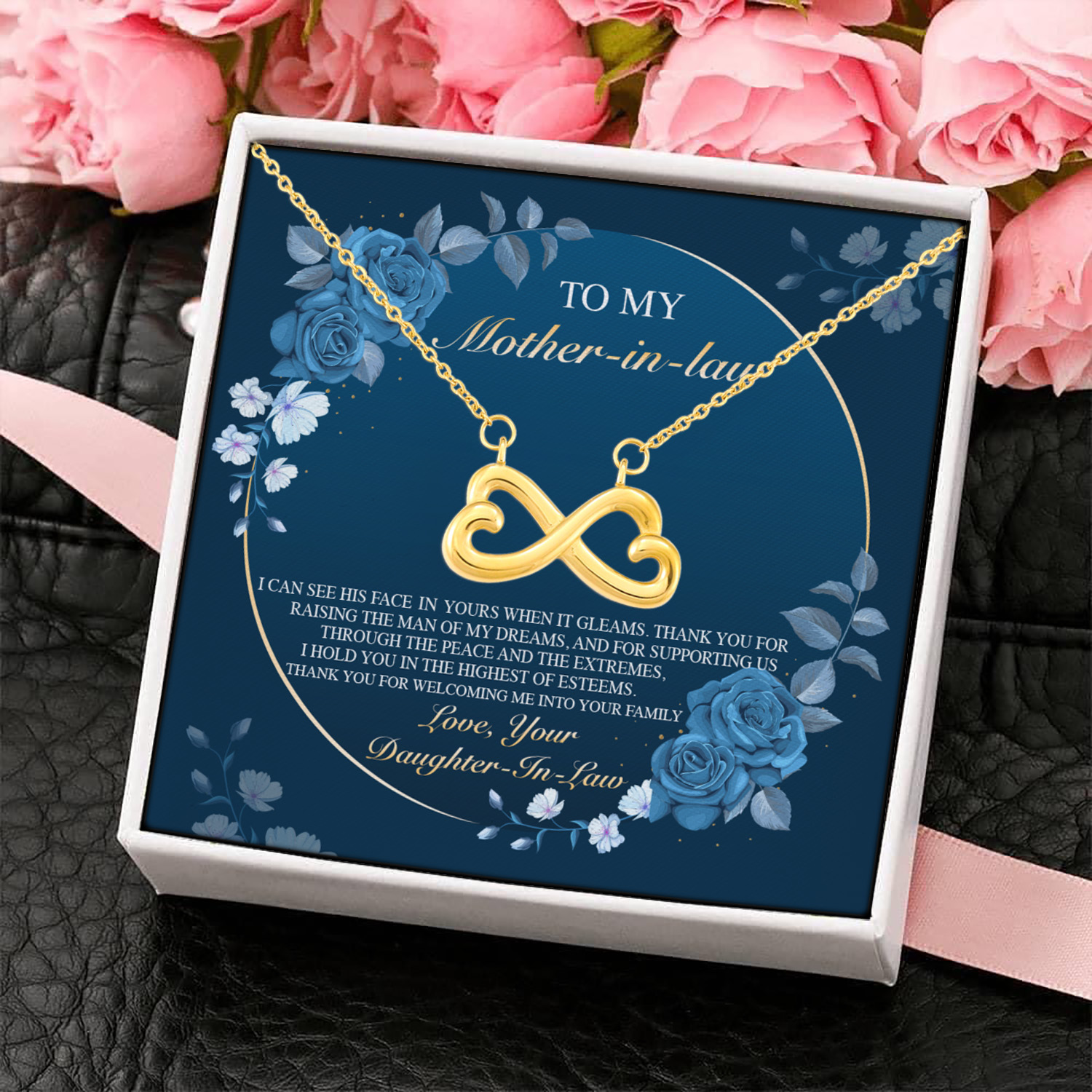 6O. Mother In Law(6) copy Infinity Heart Necklace (Gold) 4
