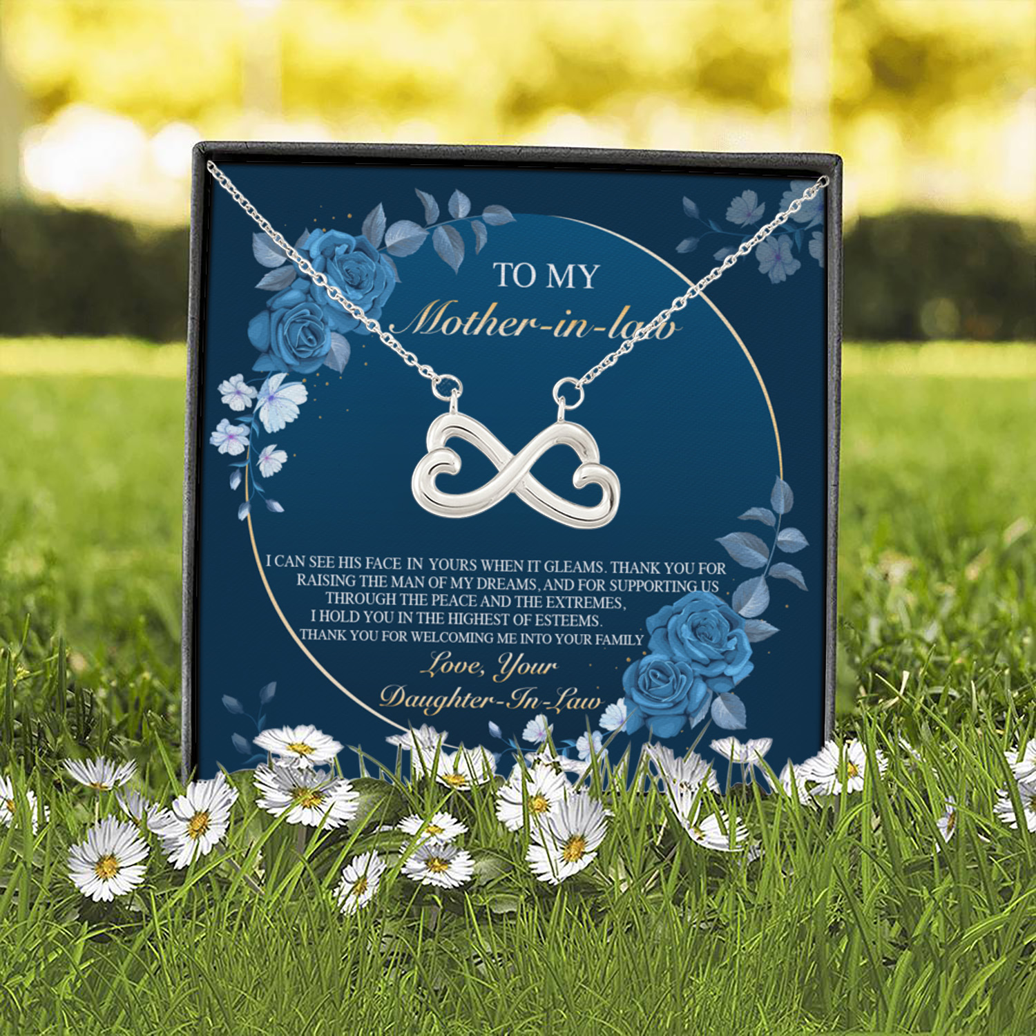 6O. Mother In Law(6) copy Infinity Heart Necklace (Silver) 2