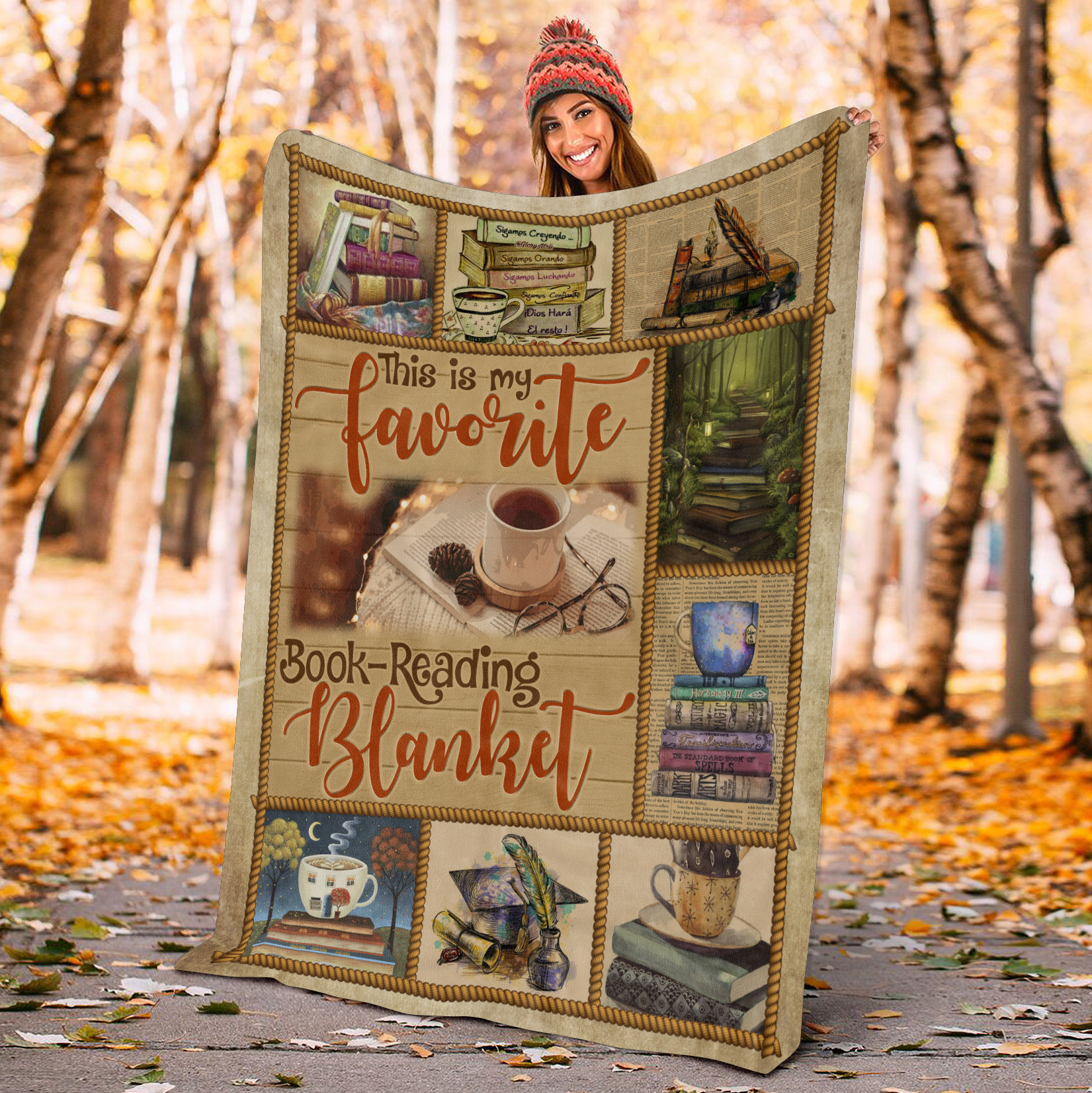 5MH. Reading Books (11) Blanket Mockup 7
