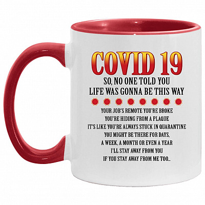 2020 Accent Mug, White/Red, 11 oz. Accent Mug