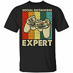Social Distancing Expert, Black, Unisex T-Shirt