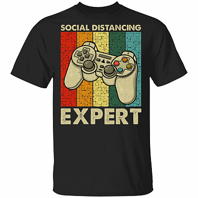 Social Distancing Expert, Black, Unisex T-Shirt