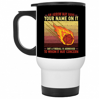 14 oz. White Travel Mug