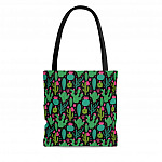 Green Desert Cactus All Over Print Tote Bag - Shoulder Bag - Multipurpose Reusable Grocery Shopping Bag
