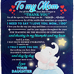 To My Mom For All The Times, White, Cozy Plush Fleece Blanket - 50x60
