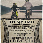 To My Dad I Learned From You, White, Cozy Plush Fleece Blanket - 50x60