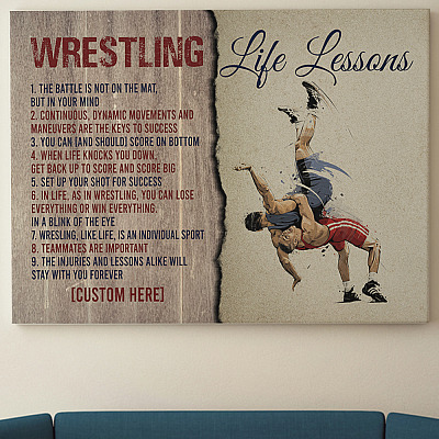 Alternative view of Personalized Wrestling Life Lessons The Battle Is Not On The Mat Framed Canvas Prints - Unframed Poster