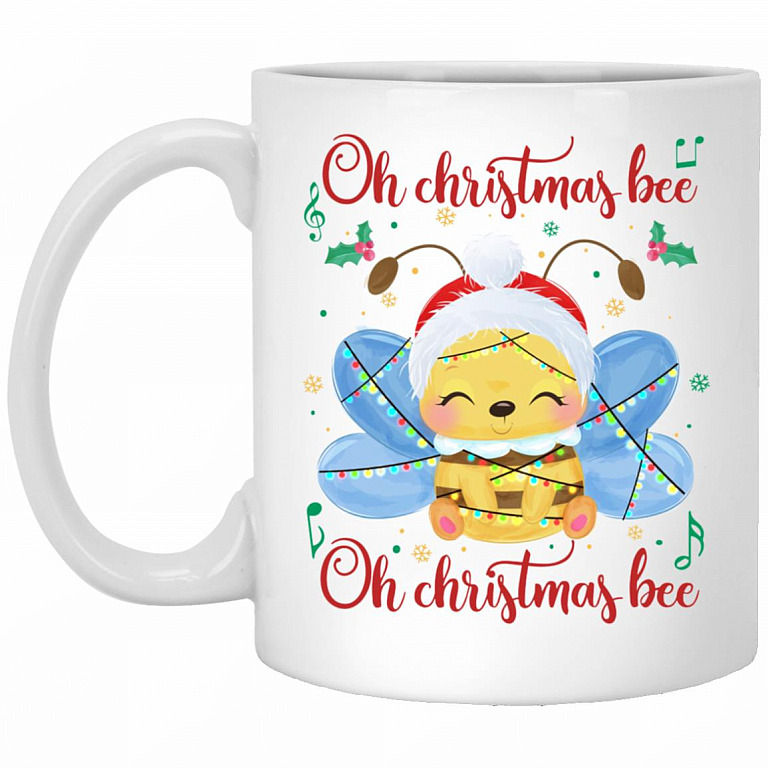 Bee 2 Mug, White, 11 oz. White Mug
