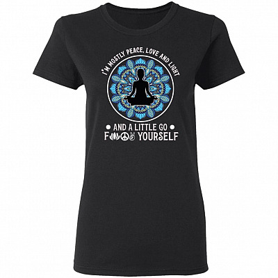 I Mostly Peace Love And Ladies T-Shirt, Black, Ladies T-Shirt
