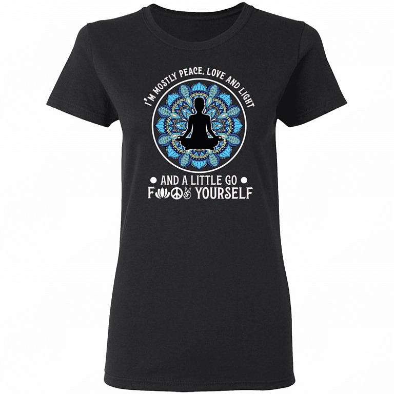 I Mostly Peace Love And Ladies T-Shirt, Black, Ladies T-Shirt
