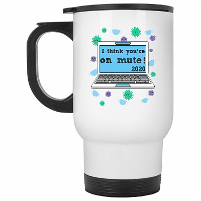 14 oz. White Travel Mug