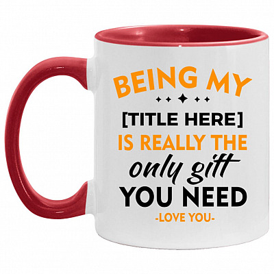 Personalized Being My Lover, White/Red, 11 oz. Accent Mug
