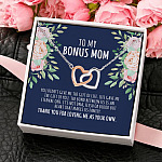9VT. To My Bonus Mom Interlocking Hearts Necklace 4
