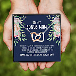 9VT. To My Bonus Mom Interlocking Hearts Necklace