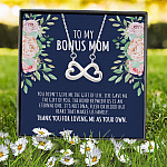 9VT. To My Bonus Mom Infinity Heart Necklace (Silver) 7