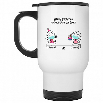 14 oz. White Travel Mug