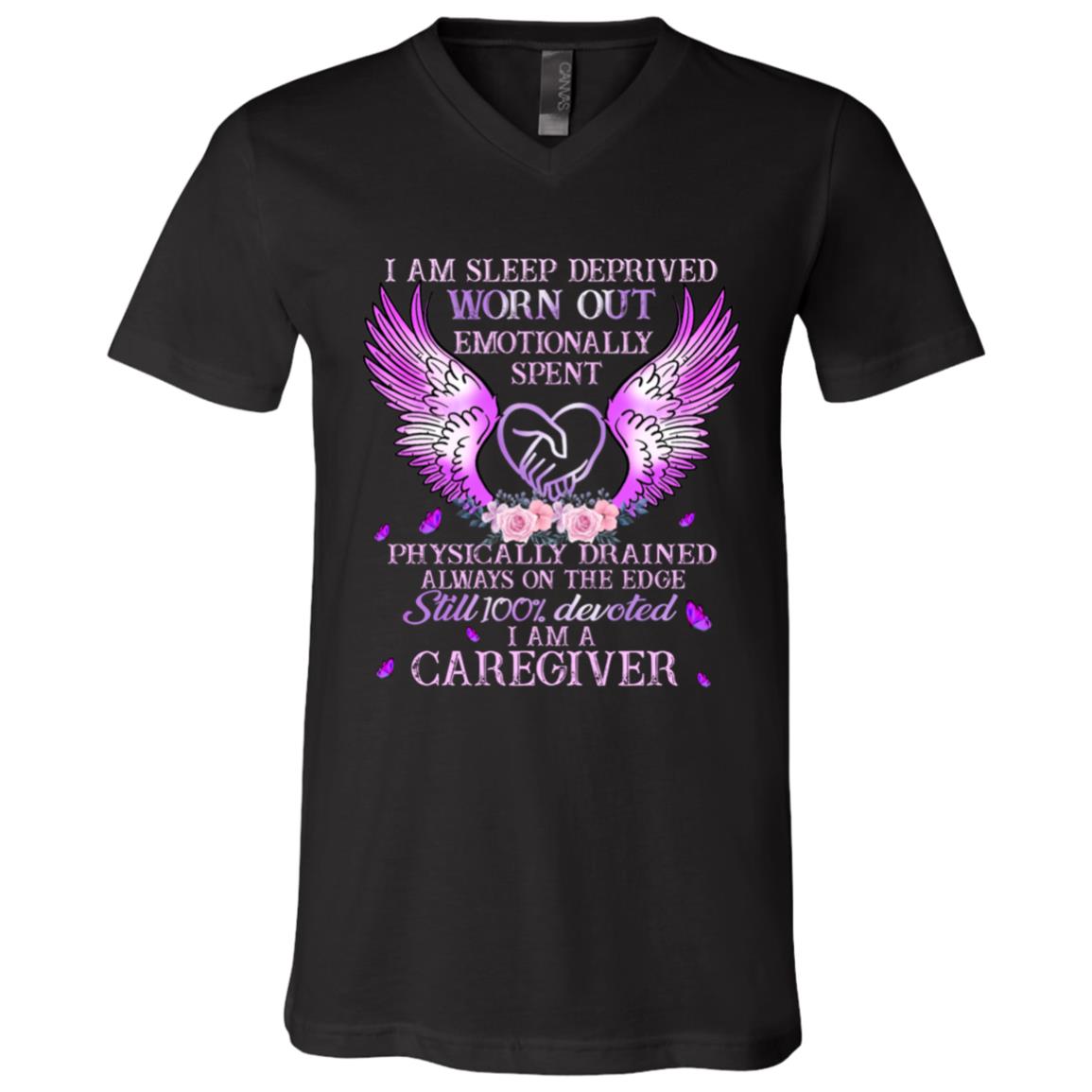 I'm A Caregiver Shirt, Black, V-Neck T-Shirt