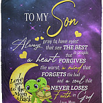 To My Son Mink Blaket, White, Cozy Plush Fleece Blanket - 50x60