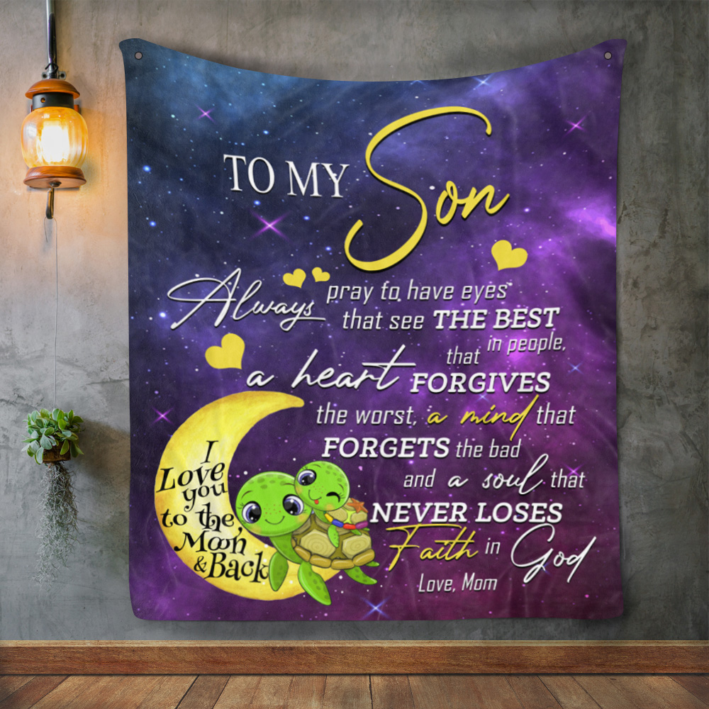 1MH. Pray Eyes Son Blanket Mockup 2