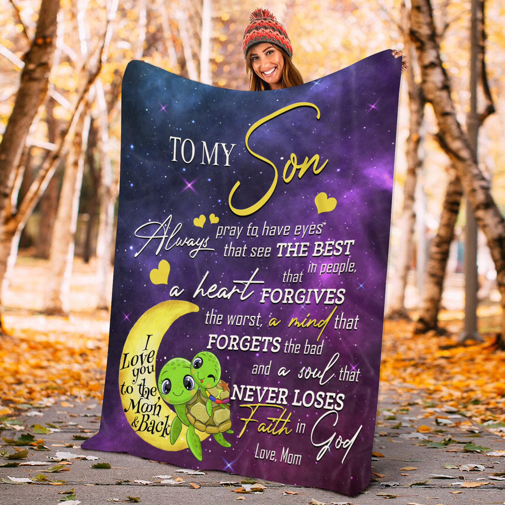 1MH. Pray Eyes Son Blanket Mockup 7