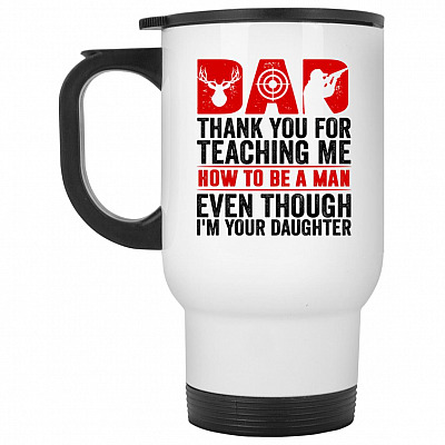14 oz. White Travel Mug