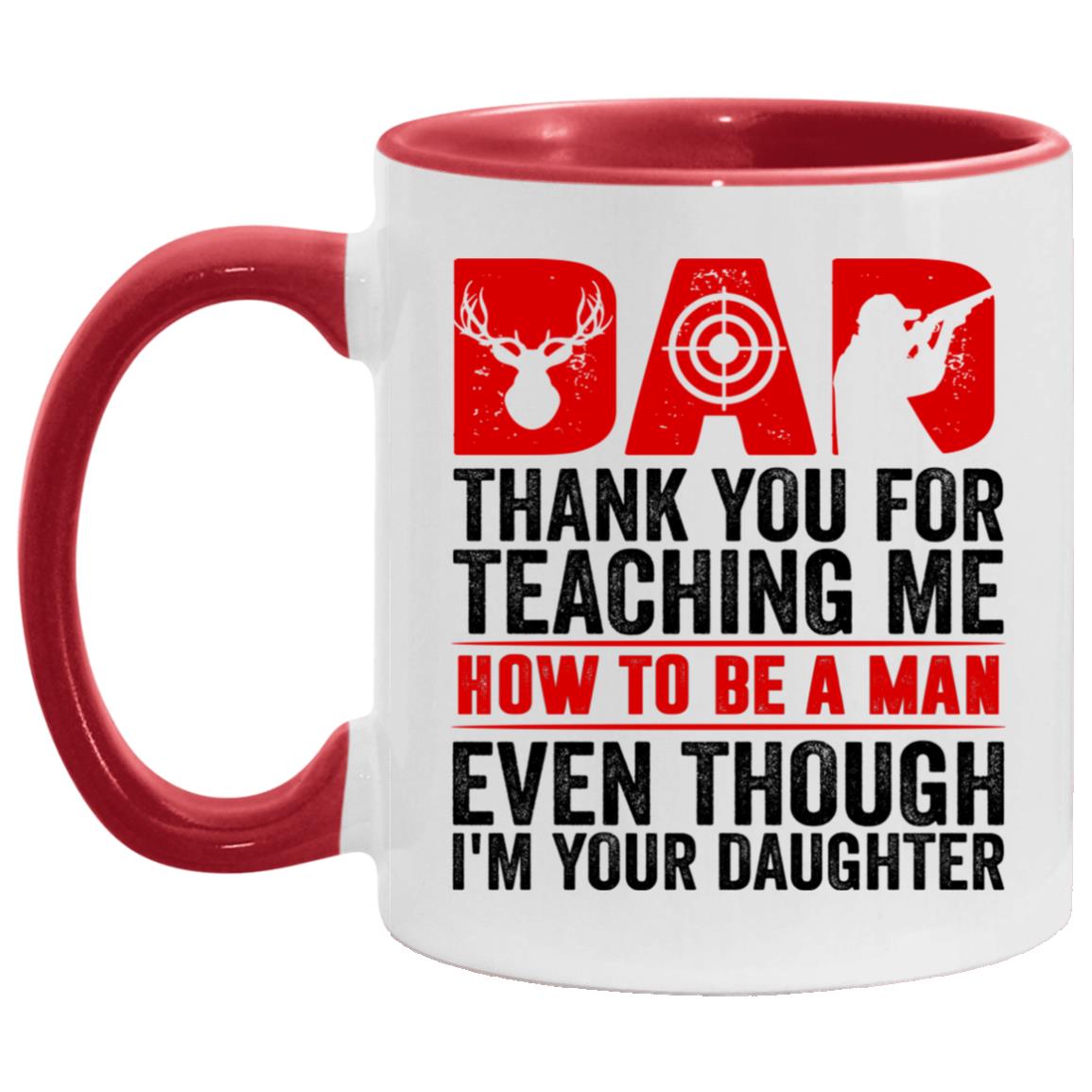 Thank You For Teaching Me How, White/Red, 11 oz. Accent Mug