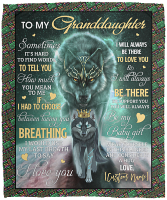 Personalized to My Granddaughter You Mean So Much to Me Fleece Blanket - Sherpa Blanket - Woven Blanket, White, Cozy Plush Fleece Blanket - 50x60