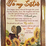 Sunflower To My Sister For Happy blanket, White, Cozy Plush Fleece Blanket - 50x60
